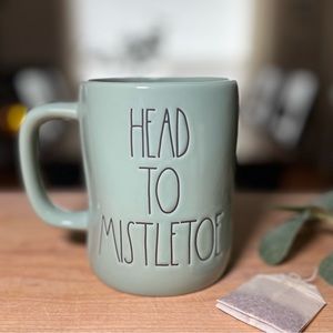 Rae Dunn Ceramic Mug • I Love You From, Head To Mistletoe • Sage Green